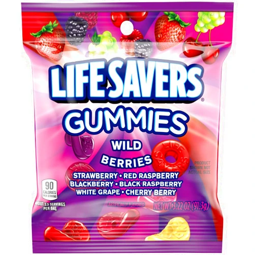 LIFE SAVERS GUMMIES WILD BERRIES PEG PACK 3.22 OUNCE 12 PK