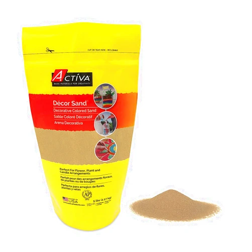 Activa Light Brown Decorative Colored Resealable Bag, 5lb (2.27kg) | Fine Grain & Fade-Proof Crafts Sand Art