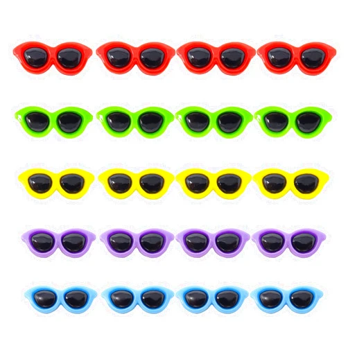 Honbay 40PCS Mini Sunglasses Resin Flatback Beads Cute Slime Charms Cabochons for Hair Accessories Phone Case Scrapbooking Decor (5 Color)