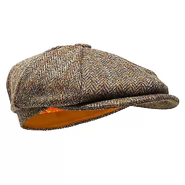 Borges & Scott Lomond Newsboy Cap - 100% Handwoven Wool - Harris Tweed - Water Resistant 7 1/2-7 5/8 Classic Herringbone