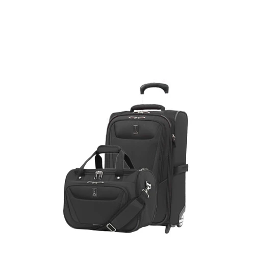 Travelpro Maxlite 5 Softside 2pc Set Expandable Carry On Upright 2 Wheel Luggage/Soft Underseat Tote, Lightweight Suitcase, Men and Women, Black