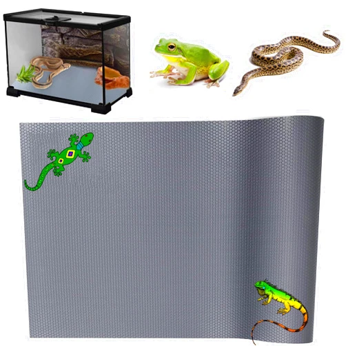 KABASI Reptile Substrate Liner Terrarium Carpet, Bearded Dragon Tank Accessories, Non-Adhesive Reptile Carpet Reptile Flooring Mat Bedding for Leopard Gecko, Snake, Lizard, Tortoise, 17.7x78.7 inch