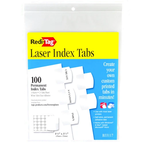 Redi-Tag Copier/Laser/Inkjet Index Dividers (RTG33117),White