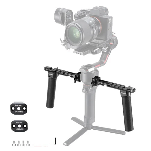 NEEWER Dual Handgrip Compatible with DJI RS4 RS4 Pro RS3 RS3 Pro RS2 RSC2 Ronin S SC Gimbal, Dual Handle Kit with 2 Mini NATO Rails, Quick Release NATO Clamps, 1/4