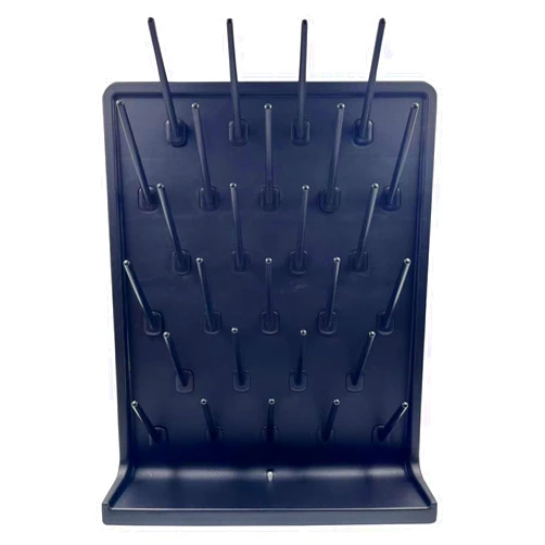 YTFLOT Lab Drying Rack 27 Pegs Laboratory Cabinets Glass Drying Racks Wall-Mount Black Cleaning Frame for School Laboratory Utensils Hidden Installation