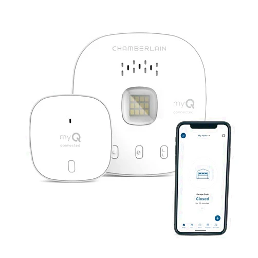 CHAMBERLAIN Smart Garage Control - Wireless Garage Hub and Sensor with Wifi & Bluetooth - Smartphone Controlled, myQ-G0401-ES, White
