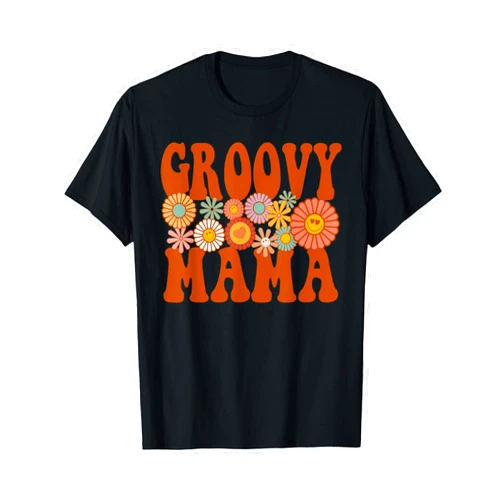 Groovy Birthday party | Pregnancy Reveal Gifts Retro Groovy Mama Matching Family 1st Birthday Party T-Shirt