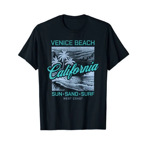 Retro Beach Vacation Summer Quotes Shirts & Gifts Vintage Venice Beach California Sun Sand Surf West Coast T-Shirt