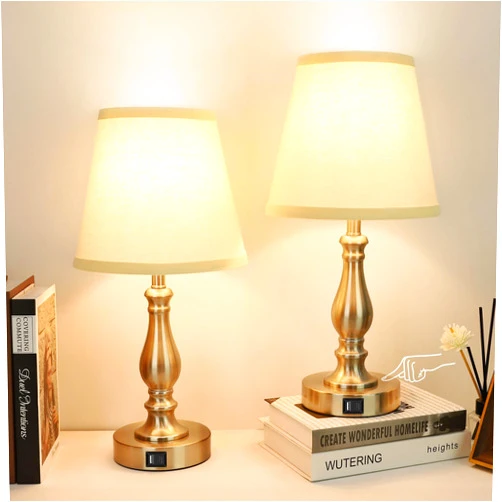 Opoway Brushed Nickel Table Lamp Set of 2, 20