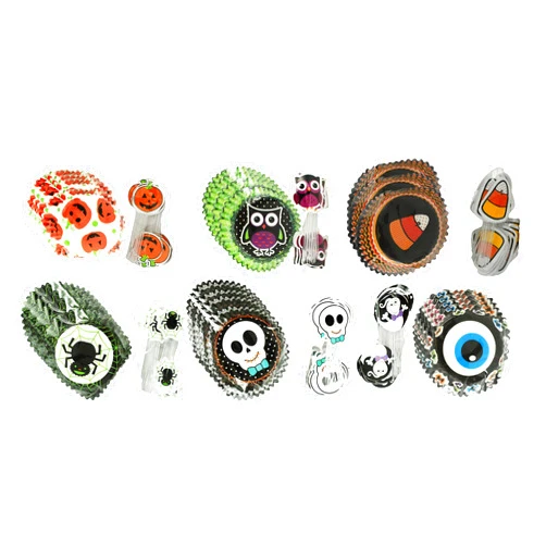 Black Duck Brand Set of 144 Halloween Cupcake Cups with Decorative Picks! Creepy Cupcake Cups Perfect for Halloween Parties and More! (144 Cups & 144 Picks)