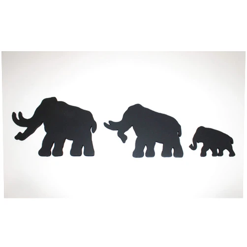 Handmade Woolly Mammoth Family of 3 – Wood Mammoth Family – Black Wood Mammoth – Black Mammoth Family - Wood Woolly Mammoths - Woolly Mammoth