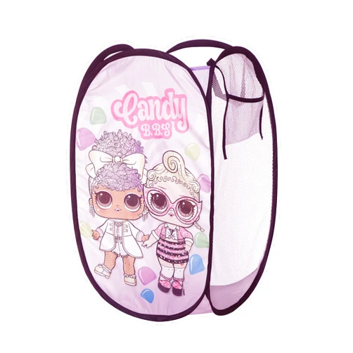 Idea Nuova LOL Surprise Pop Up Hamper with Durable Carry Handles, 21'' H x 13.5'' W X 13.5'' L, Lol Surprise/Light Pink