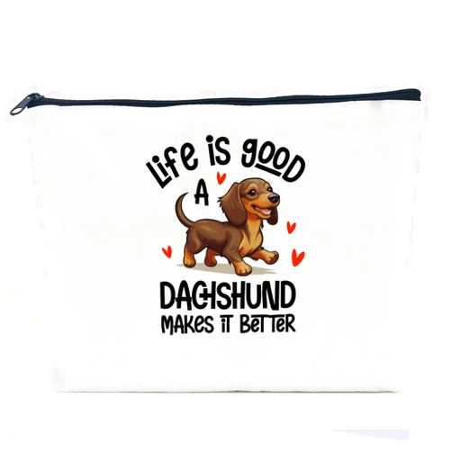 NBIAN Dachshund Gifts, Funny Dachshund Cosmetic Bag, Dog Mom Gifts for Women Dachshund Mom Dog Owner Best Friend Sister Grandma, Dachshund Lover Gifts Mothers Day Graduation Birthday Gifts Makeup Bag