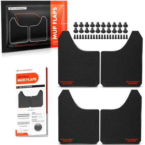 A-Premium 4 Pcs Black Universal Splash Guards Mud Flaps Mudflaps Mudguard Fender Flares for Car Pickup Truck SUV with Hardware Front and Rear