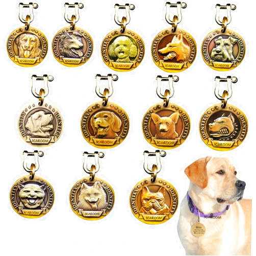 ICAROOM Pure Brass Personalized Custom Engraving Pet ID Tags, Anti-Lost Dog ID Tag, Custom Dog Tags for Pets, Custom Engraved Products Pet Dog Tags (Shiba Inu)