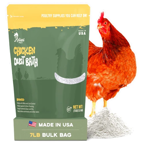 Reliant Pet Chicken Dust Bath - 7lbs, Made in USA Natural Dust Bath for Chickens - Ideal Chicken Dust for Bath Tub Mix - Poultry Dust Powder for Chicken Coop