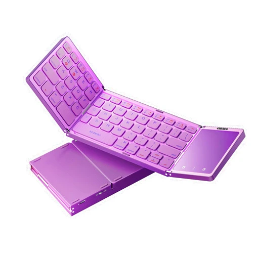 seenda Foldable Bluetooth Keyboard for Travel, Tri-Folding Wireless Portable Keyboard with Touchpad, Rechargeable Multi-Device Small Keyboard, for Laptop Tablet PC Smartphone Windows iOS Android