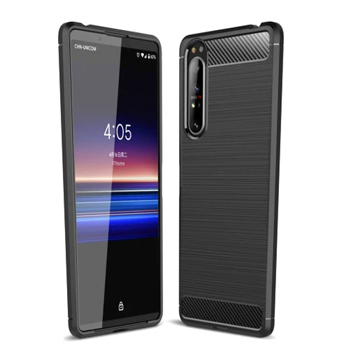 CruzerLite Case Compatible with Sony Xperia 1 II, Carbon Fiber Texture Design, Anti-Scratch Shock Absorption Case (Black)