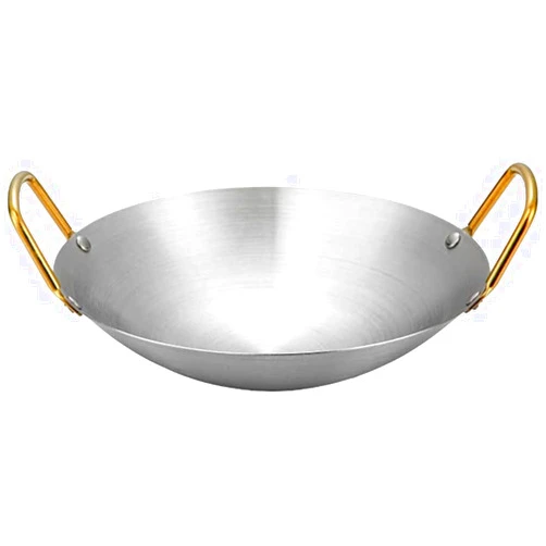 YZJSSL Paella Pan Thicken Stainless Steel Pan Round Shape Frying Pan Chinese Style Wok for Home, Outdoor, Restaurant-27.8 * 7.2cm