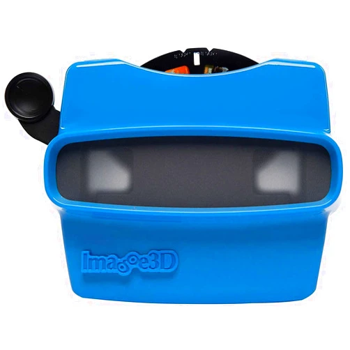 IMAGE3D Custom Viewfinder Reel Plus RetroViewer - Viewfinder for Kids, & Adults, Classic Toys, Slide Viewer, Retro Toys, Vintage Toys, May Work in Old Viewfinder Toys with Reels (Blue)