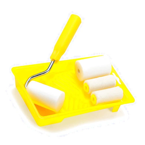 RZJZGZ Mini Foam Paint Roller Painting Decorating Touch Up Trim Kit 2 inch Small Paint Roller Tray Set with High-Density Foam Roller Covers, Mini Wool Brush,2