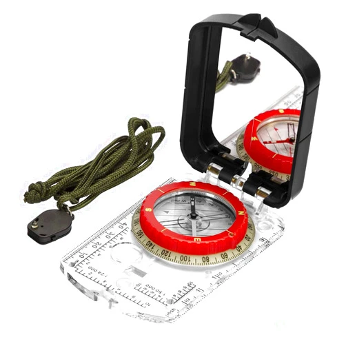 BIJIA Orienteering Map Compass -Sighting Mirror Compass with Adjustable Declination,Clinometer and LED light for Hiking, Camping,Orienteering,Hunting,Global Mountaineering,Navigating and SAR training.