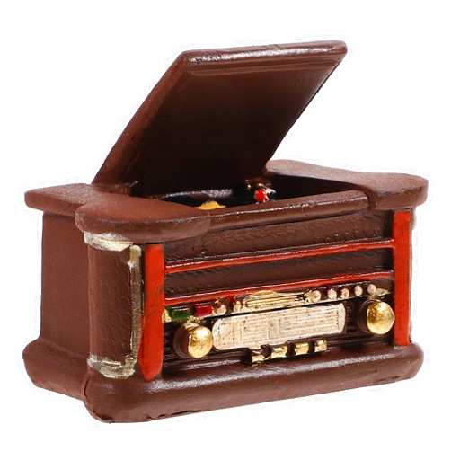 LOGOFUN Miniature Record Player Dollhouse 1:12 Scale Vintage Gramophone Mini Phonograph Model for Dollhouse Life Scene Accessories