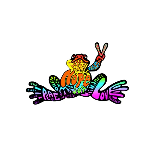 2OWLS Peace Frog Sign Sticker decal vinyl, Love Hope Peace Sign Sticker for Cars. WeatherProof, Fade Resistant, Outdoor Sports Sticker Decal for Windows, Bumpers, Laptops, Bikes, Skateboards, Truck.