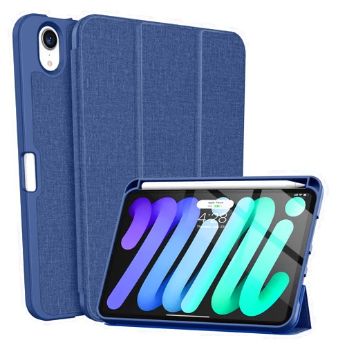 Soke for iPad Mini 7(A17 Pro) 2024/iPad Mini 6 Case 2021 8.3 inch with Pencil Holder-[Pencil Charging + Auto Wake/Sleep], Soft TPU Back Cover for iPad Mini 7th/6th Generation(Dark Blue)