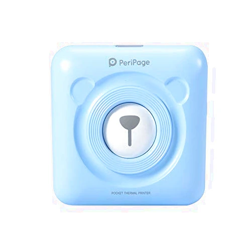 Peripage A6 Mobile Mini Photo Printer Bluetooth Wireless Journal Tutorial Post Printer with Thermal Paper Gift Free (A6 Blue)