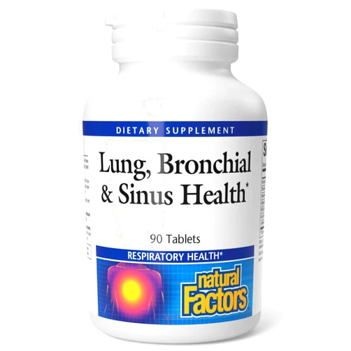 Natural Factors Lung, Bronchial & Sinus Health - Respiratory Health Supplement - Supports Lung & Sinus Health - Supports Healthy Lung Tissue & Mucus Consistency - 90 Tablets (90 Servings)