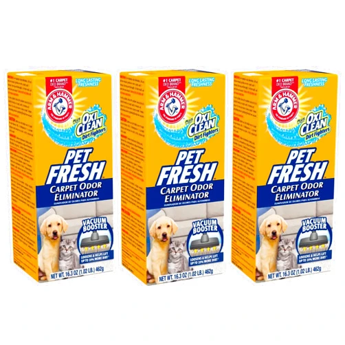 Arm & Hammer Pet Fresh Carpet Odor Eliminator Plus Oxi Clean Dirt Fighters (Pack of 3), 48.9 Ounce