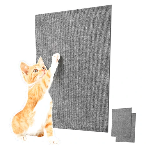 MOCISO Cat Scratch Mat (2 Pack), 19.7’’ x 15.7’’ cat Scratch Furniture Protector, Versatile Self-Adhesive Replacement Easy Use for Cat Trees, Cat Wall Furniture, Scratching Posts (Gray)