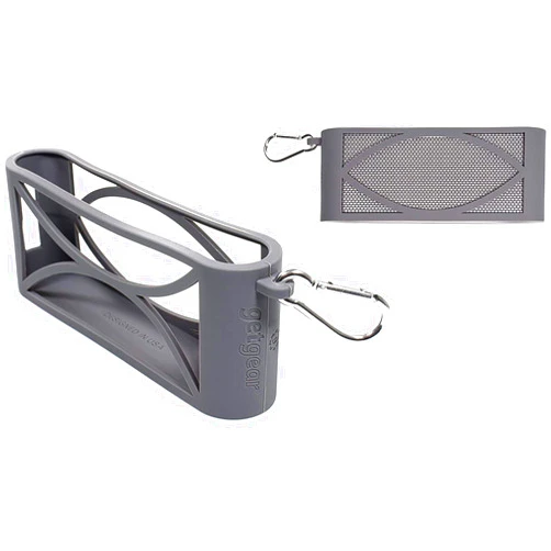Alltravel Customized Silicone Sleeve for Antimi Bluetooth/FM Radio/MP3 Player Portable Wireless Speaker, Full Protection from Shock, Shake and Drop, Free Carabiner for Easy Carrying (Gray)