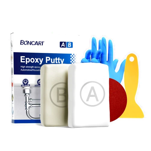 Boncart Epoxy Putty, 200g Fast Repair Metal AB Epoxy Putty, 2 Part Epoxy Pool Putty, High Strength Epoxy Filler Putty, Sculpt Clay for Repairing, Bonding, Sculpting, for Metal, Wood, Tile, Ceramics (White)