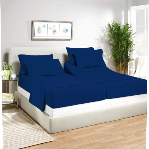 Rineni Split Sheet Set (7Pc) Split King Sheets for Adjustable Beds 100% Egyptian Cotton 800 Thread Count Split King Sheet Set, 18