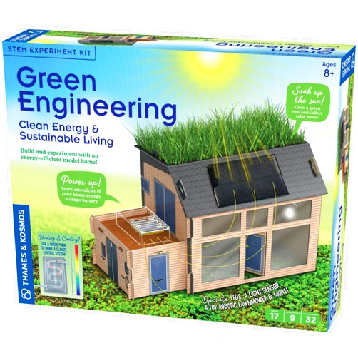 Thames & Kosmos Green Engineering STEM Kit | Build & Experiment with an Energy-Efficient Model Home, Explore Clean Energy, Sustainable Living, Includes Solar Panel, LEDs, Sensors, Ideal for Classrooms