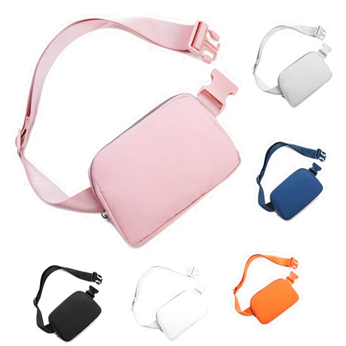 Hvjcez Belt Bag for Women Men, Fashion Crossbody Fanny Packs Waterproof Mini Waist Bag Bum Bag with Adjustable Strap for Running, Hiking, Walking and Travel Pink