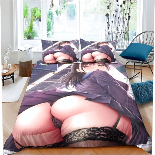 Generic 3D Printed Sexy Anime Girls Duvet Cover - Soft and Durable Comforter Covers for Boys and Girls - Perfect Single and Full Size Duvet Sets for The Ultimate Lovemaking Experience