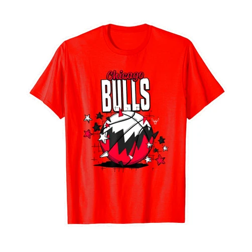 Chicago Bulls NBA Chicago Bulls Basketball Doodle Stars T-Shirt
