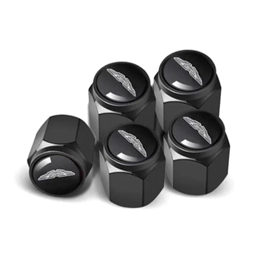 SZJSRD 4pcs Car Tire Valve Stem for Aston Martin DBX DB11 DBS Vantage Dust Caps Air Valve Caps Emblem Tyre Valve Stems Anti-Theft Tire Valve Cap Replacement Valve Covers,Black, normal