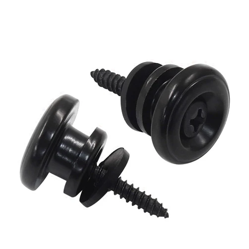 Piutouyar 2 Pack Metal Guitar Strap Locks, Black Mushroom Style Strap Buttons Electric Guitar Strap Locks for Guitar Bass Ukulele