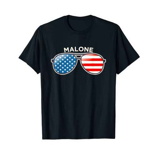 Vintage Retro Malone, Alabama Malone, AL Vintage US Flag Sunglasses T-Shirt