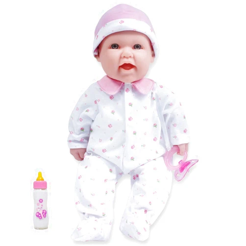 JC Toys - La Baby | Caucasian 16-inch Medium Soft Body Baby Doll | Washable | Removable Pink Outfit w/Hat and Pacifier | for Children 12 Months +
