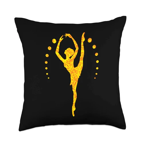 Ballet Dancer Girl Dancing Lover Ballerina Fans Enthusiast Ballet Lover Dancing Throw Pillow, 18x18, Multicolor