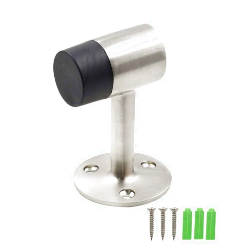 PHITUODA 3 Inch / 75mm Heavy Duty Floor Stop, Door Stopper Stainless Steel Brushed Nickel - Pack of 1