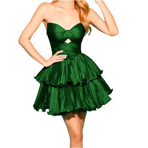 King Noiva Teen's Strapless Homeocming Dress Elegant Satin Formal Mini Party Gown Sweetheart Short Prom Gown KN1277