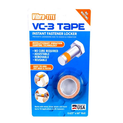 Vibra-TITE VC-3 Tape Instant Threadlocker - Adjust, Remove, & Reuse,0.625''W x 60''L,23805BC