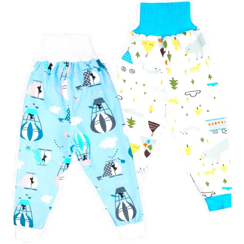 MooMoo Baby Waterproof Diaper Pants for Potty Training 2 Packs Nighttime Diaper Short for Boys
