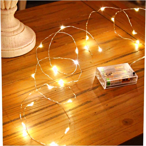 Ariceleo Led Fairy Lights Battery Operated, 1 Pack Mini Battery Powered Copper Wire Starry Fairy Lights for Bedroom, Christmas, Parties, Wedding, Centerpiece, Decoration (5m/16ft Warm White)